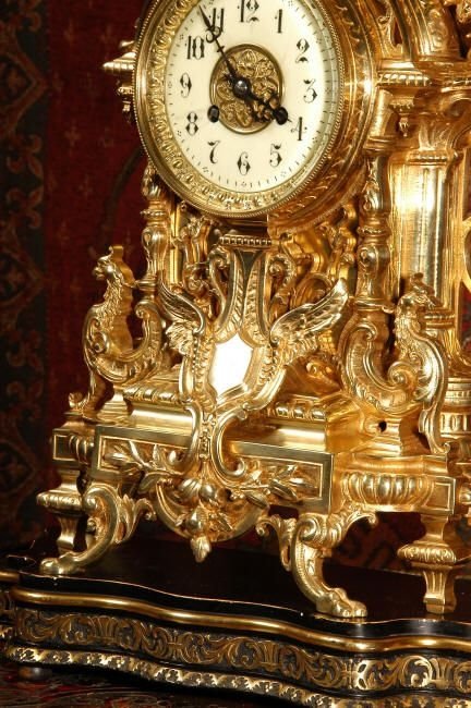 fig 3. Large and Stunning Gilt Brass Clock
by Vincenti et Cie, French - Circa 1880